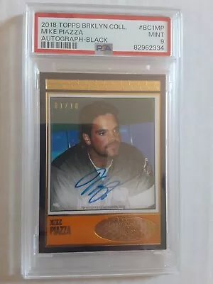 2018 Topps Brooklyn Mike Piazza Auto /10 PSA 9 Autograph Black Signature NY Mets • $149.99