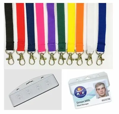 Plain Lanyard Metal Clip With Swipe Card Holder - Door Pass Holder - FREE P&P! • £41.88