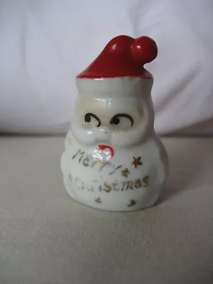 Vintage 1950 Japan Christmas PHOTO Place Card Holder SANTA FACE Merry Christmas • $11.25