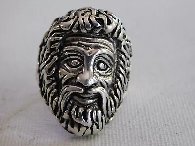 Vintage G&S Large Figural Bearded Man Face Biker  Ring Sz 11 • $60