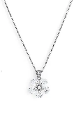 NADRI 302241 Mini CZ Flower Pendant Necklace Rhodium Plated • $40.80