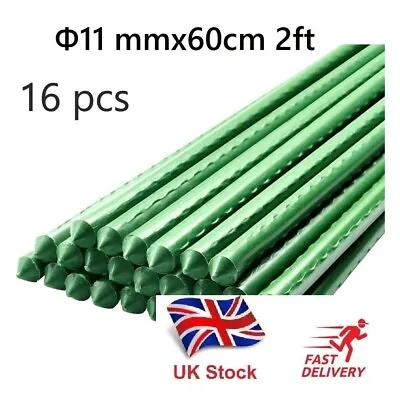 Garden Plant Stakes Support Sticks Canes Pole Grow Tools 16 Pack Φ11mmx 60 Cm • £9.99