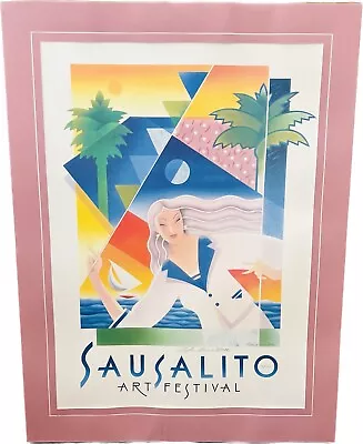 $25 • Buy Vintage 1990 Sausalito Art Festival Poster By Stephen Haines Hall Signed