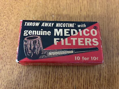 Vintage Medico Tobacco Pipe Filters Box Full With 10 Filters USA NOS • $14.44