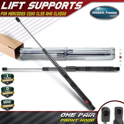 2x Front Hood Lift Supports Shock With Shell For Mercedes C230 CL55 AMG CLK500 • $32.98