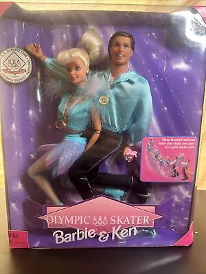 Vintage 1997 Olympic USA Skater Barbie & Ken  Mattel Doll Set Figure • $18.50