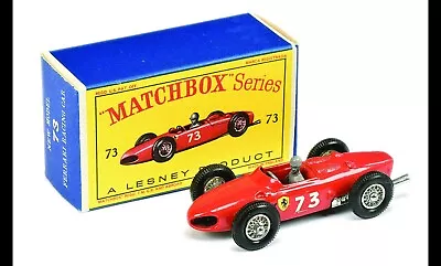 Lesney Matchbox 73 B Ferrari F1 Racer White Metal/plastic Driver Wheel Exhaust • £2