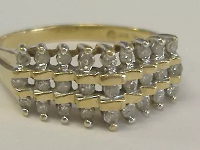   Vintage  10k Diamond  Coctail  Ring .14ct Tw  Size 7 • $399