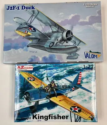 1/72 US Floatplanes: Valom J2F-1 Duck & AZ Model Vought Kingfisher (2 Kits) • $49.99