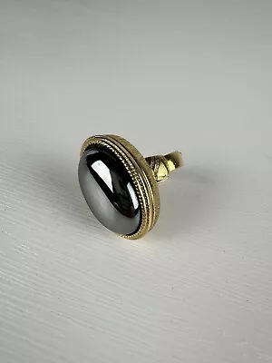 Vintage AVON Hematite Locket Ring Poison Ring Pillbox Ring Adjustable Ring • $25