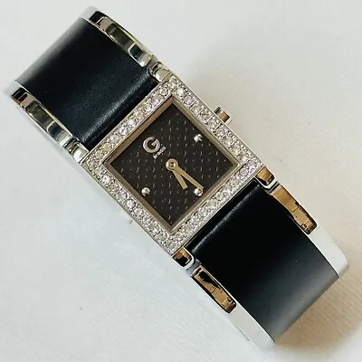 G Guess Logo Dial Women's Silver Black Dial Crystals Bracelet Watch G79006L1 • $24.95