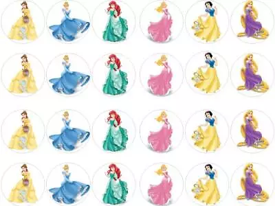 £3 • Buy 24 Disney Princess Edible Cupcake Toppers Icing/wafer