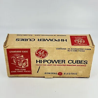 NOS GE Hi Power Camera Cubes 18 Two Cube Hang Packs 36 Cubes Open Original Box • $69