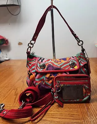 Coach Limited Edition Groovy Poppy Pop C Shoulder Bag 13823 W/Wristlet Multicolo • $100