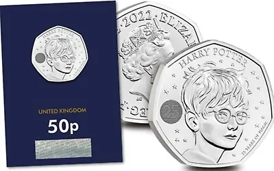 FIRST UK 2022 HARRY POTTER 50p UNIQUE FEATURE(25yrs /lightning) CERTIFIED BU • £8.45