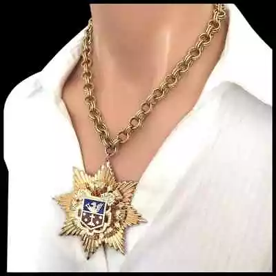 REINAD Huge Heraldic Maltese Cross Pin/Pendant Necklace • $95