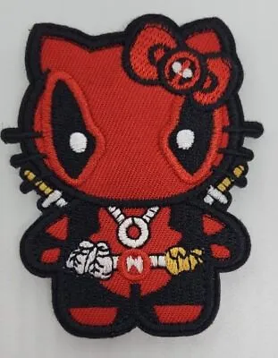 Hello Deadpool Kitty Mash Up Embroidered Hook And Loop Morale Patch FREE USA SHI • $9.99