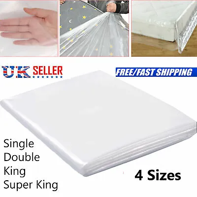 Mattress Cover Protective Plastic Storage Bags Single/Double/King/S-King Durable • £5.89