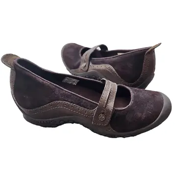 Merrell Plaza Bandeau J46114 Womens Chocolate Brown Suede Mary Jane Shoes Size 8 • $24.50