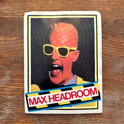 Max Headroom 2-Pocket School Folder 1987 Chrysalis Records Promo GOOD+ • $10