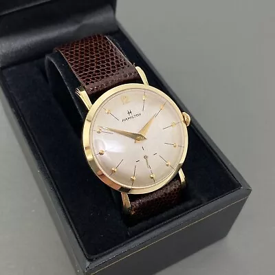 Vintage Hamilton Bradford B 14K Solid Gold Watch 22j Cal.770  ~Mint & Pristine~ • $895