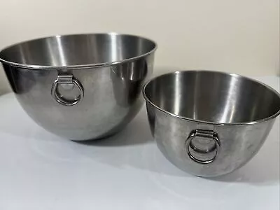 2 Revere Ware Stainless Mixing Bowls W D Rings Nested Set Korea Vintage Nice • $15.99