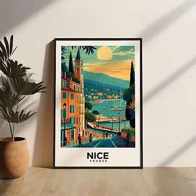 Nice France Vintage Style FRAMED READY TO HANG Or FRAMELESS Travel Poster • $151.69