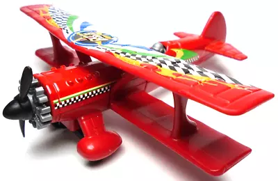 2008 Matchbox Bi-plane Super Stunt Show Red 3 7/8  Diecast Airplane W/ Checkers • $14.99