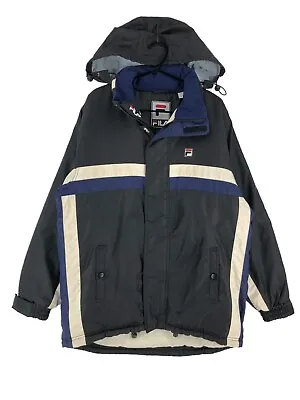 Vintage FILA Jacket Coat Men Hooded Raincoat Size M • $57.37