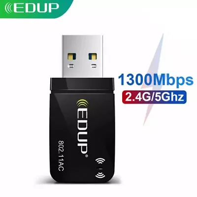 EDUP 1300Mbps Mini USB WiFi Adapter Card  5G 2.4GHz Wireless • $42.75