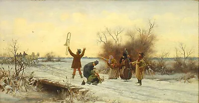 High Quality Oil Painting Handpainted On Canvas   Village Musicians   • $165