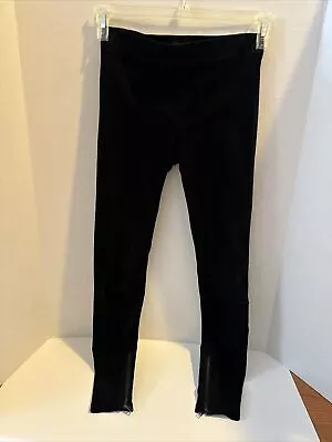 Vince Suede Lamb Leather Leggings Ankle Zip Pull On Pants Stretch Womens Size S • $75