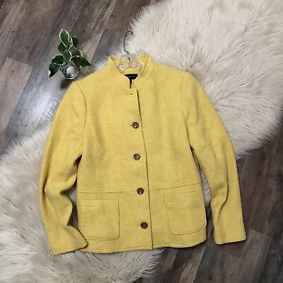 Talbots Size 8 Mustard Yellow Wool Blend Button Front Coat  • $30