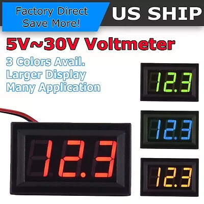 LED 12V ~ 24V Digital Display Voltmeter Car Motorcycle Voltage Gauge Panel Meter • $5.75