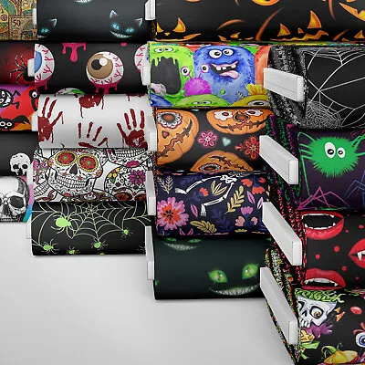 100% Cotton Halloween Spooky Design Children Craft Fabric | 140 Cm Wide | FQ • £3.49