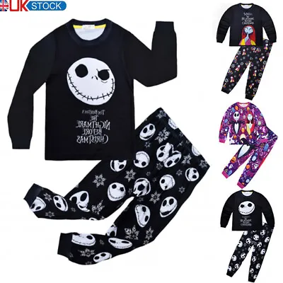 Kids Girls Boys Nightmare Before Christmas Pyjamas Loungewear Nightwear PJs Set • £3.49