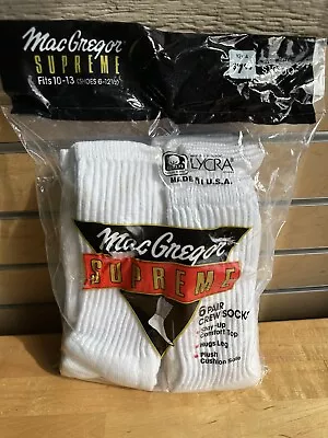VINTAGE  MacGregor Supreme Tube Socks Size Men’s 10-13 6 Pairs USA NOS • $27.95