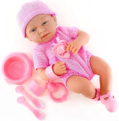 Bibi Doll - 14  Real Touch Vinyl Skin New Born Girl/Boy Baby Doll With Dummy & A • £19.64