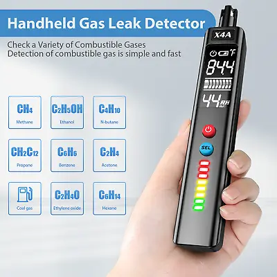 $22.05 • Buy Seesii Gas Sniffer Propane Natural Gas Leak Detector, Temperatur ,Humidity TEST