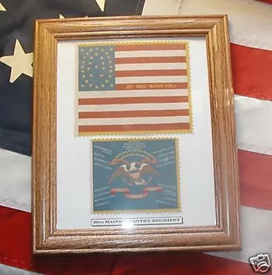 Framed 34 Star Civil War Flag Set Of The 20th Maine • $39.99