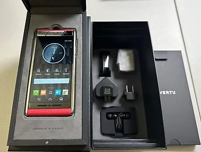 VERTU ASTER Blush RED Calf Leather Global Luxury Android Phone RARE MSRP $5600 • $1079.99