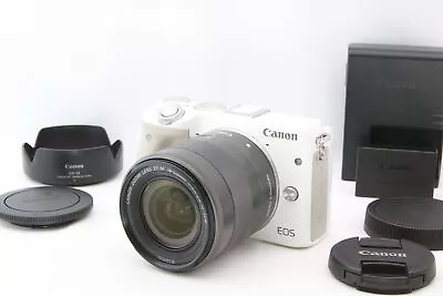 [Excellent+++++] Canon EOS M3 White With EF-M 18-55mm F3.5-5.6 IS STM (AU) • $811.24