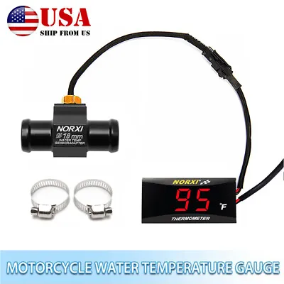 Koso MotorcycleWater Temperature Norxi Gauge Thermometer Fahrenheit Meter Red • $18.66