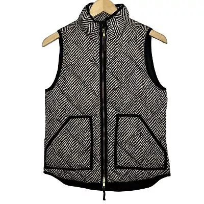 J.CREW Excursion Vest Womens Grey Quilted Herringbone Down Filled Size XS • $19.99