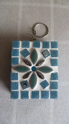 Hand Made Blue And Mirror  Flower Mosaic Style Sun Catcher • £4.50