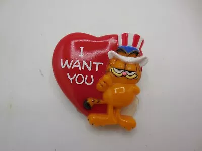 Vintage Enesco Valentine's Lapel Pin Garfield Uncle Sam  I Want You  • $9.99