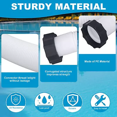 (0.4m)Pool Filter Replacement Hose Swimming Pool Hose Pipe Flexible Pool Pump • £9.58