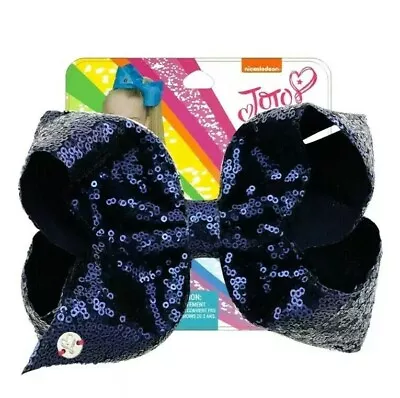 $10.16 • Buy NEW! Jojo Siwa Bow Large 8  Sequin Bow, Navy Blue Sequins✨