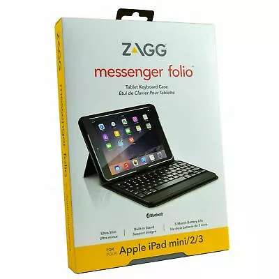 Genuine ZAGG Messenger Folio Bluetooth Keyboard Case Cover For IPad Mini 1/2/3 • £13.99