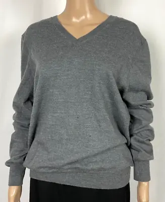 $29.99 • Buy Burberry Brit Dockley Elbow Patches Gray V-Neck Sweater Wool XL